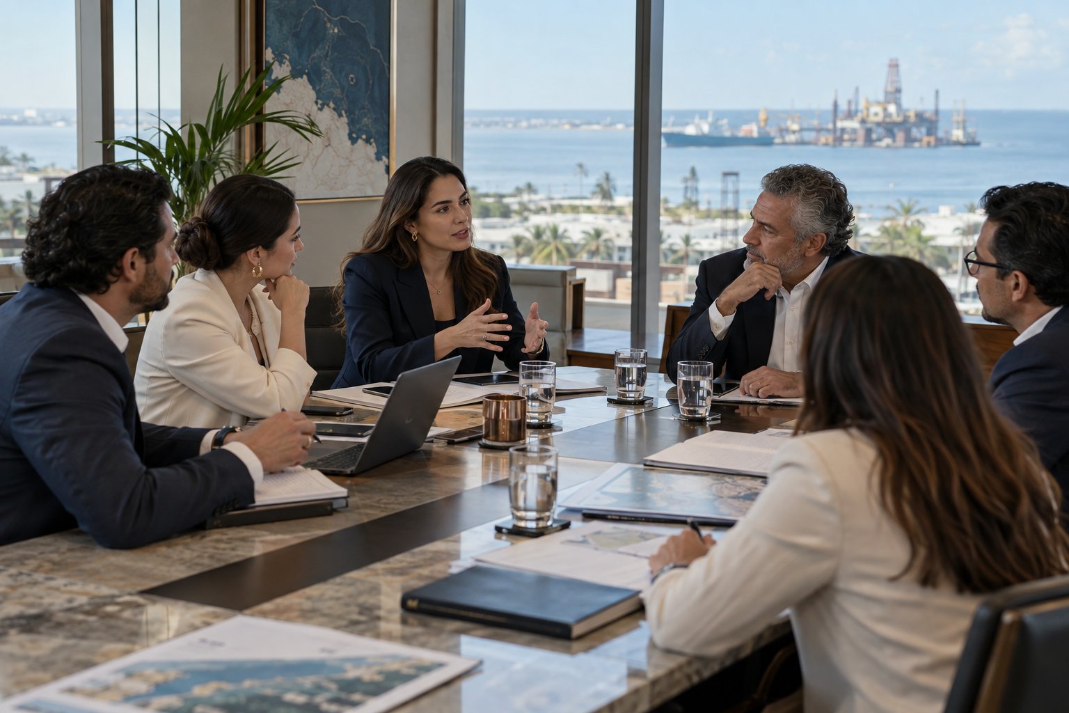 Mesa de trabajo y diálogo entre representantes empresariales; imagen ilustrativa